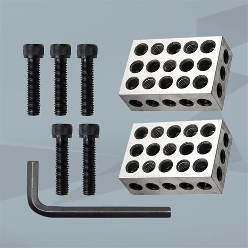 Pair of Ultra-Precision 1 x 2 x 3-Inch Parallel Blocks Set 23 Holes 0.0001 Precision with Case&Screws in Saudi Arabia