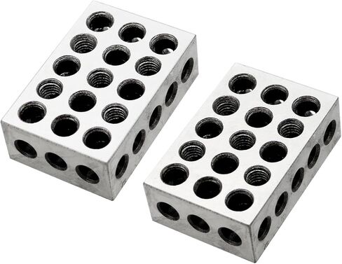 Pair of Ultra-Precision 1 x 2 x 3-Inch Parallel Blocks Set 23 Holes 0.0001 Precision with Case&Screws in Saudi Arabia