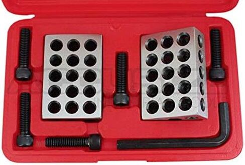 مجموعة مكعبات 1-2-3 فائقة الدقة من Accusize Industrial Tools مع برغي في صندوق بلاستيكي، Eg02-0408 in Kuwait