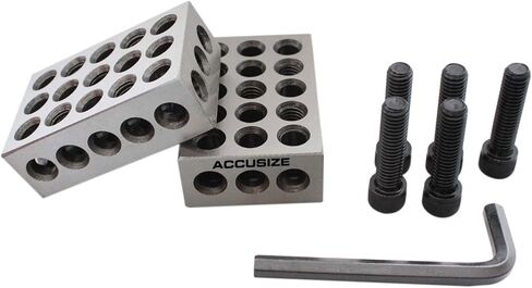 مجموعة مكعبات 1-2-3 فائقة الدقة من Accusize Industrial Tools مع برغي في صندوق بلاستيكي، Eg02-0408 in Kuwait