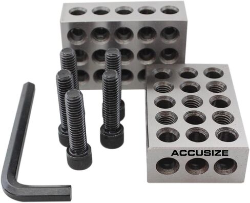 مجموعة مكعبات 1-2-3 فائقة الدقة من Accusize Industrial Tools مع برغي في صندوق بلاستيكي، Eg02-0408 in Kuwait