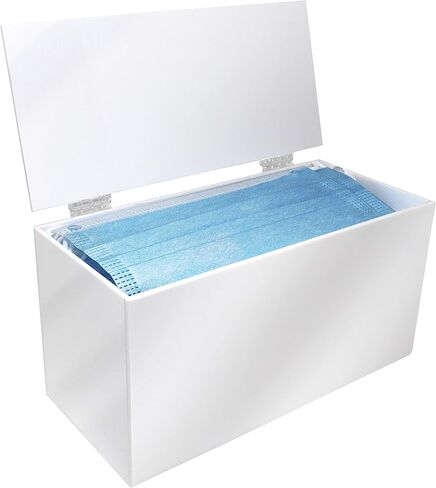 موزع قناع الوجه الخاص بك بشكل أساسي | صندوق قناع أكريليك مع غطاء لتخزين وتوزيع أقنعة الوجه الشخصية (أسود) in Kuwait