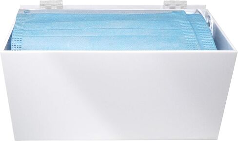 موزع قناع الوجه الخاص بك بشكل أساسي | صندوق قناع أكريليك مع غطاء لتخزين وتوزيع أقنعة الوجه الشخصية (أسود) in Kuwait