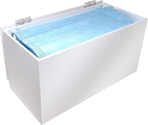 موزع قناع الوجه الخاص بك بشكل أساسي | صندوق قناع أكريليك مع غطاء لتخزين وتوزيع أقنعة الوجه الشخصية (أسود) in Kuwait