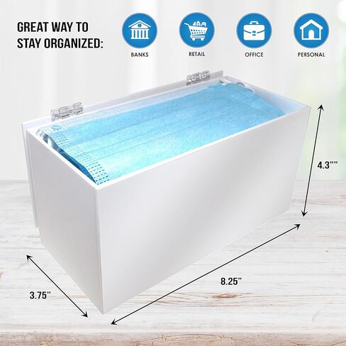 موزع قناع الوجه الخاص بك بشكل أساسي | صندوق قناع أكريليك مع غطاء لتخزين وتوزيع أقنعة الوجه الشخصية (أسود) in Kuwait