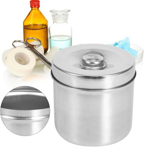 Dental Supplies Dressing Cotton Box Iodophor Gauze Container Stainless Steel Storage Jar[12cm], Stainless Steel Ointment Jar Sundry JarsExamination Supplies-Consumables in Saudi Arabia