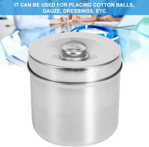 Dental Supplies Dressing Cotton Box Iodophor Gauze Container Stainless Steel Storage Jar[12cm], Stainless Steel Ointment Jar Sundry JarsExamination Supplies-Consumables in Saudi Arabia