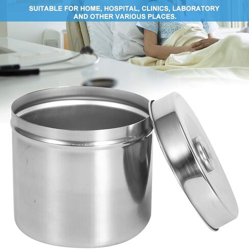 Dental Supplies Dressing Cotton Box Iodophor Gauze Container Stainless Steel Storage Jar[12cm], Stainless Steel Ointment Jar Sundry JarsExamination Supplies-Consumables in Saudi Arabia