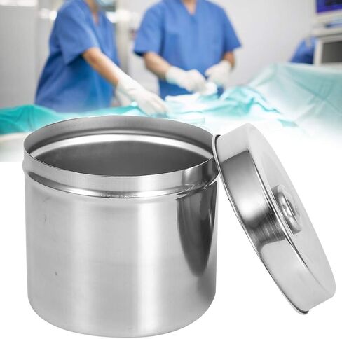 Dental Supplies Dressing Cotton Box Iodophor Gauze Container Stainless Steel Storage Jar[12cm], Stainless Steel Ointment Jar Sundry JarsExamination Supplies-Consumables in Saudi Arabia