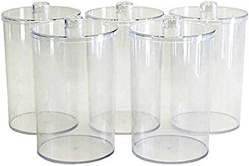 Grafco Unlabeled Clear Plastic Sundry Jars with Covers, Medical Supplies Set of 5 - 3453 in Saudi Arabia