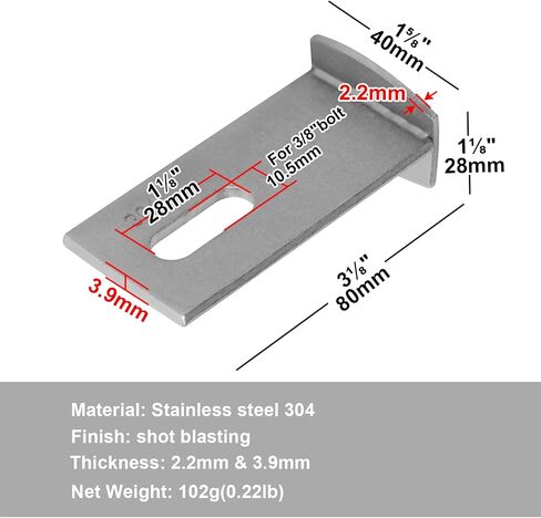 20 Pcs T Shape Welded Plate Strap, Welding Tee Joint Brackets, Stainless Steel 304 Right-Angle Bracket, 3-1/8″x1-5/8″ (Thickness 3.9mm) in Saudi Arabia
