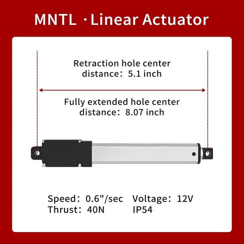 Stroke 25mm 40N IP54 Stroke 0.98" Force 8.81 lbs High-Speed 0.6"/sec Linear Actuator 12v Linear Motion actuators Linear servo for Fan Blades Cabinets Home Automation…with Mounting Brackets in Kuwait