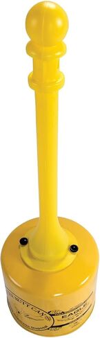 Eagle 1205 Galvanized Steel Poly Tube Cigarette Butt Receptacle, 5 Gallon Capacity, 40" Height, 12" Diameter, Yellow in Saudi Arabia