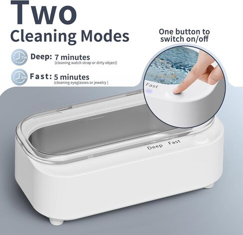 Ultrasonic Jewelry Cleaner: Highly Effective Dental and Glasses Cleaner, Deep-Clean Rings, Necklaces, Eyeglasses Jewelry Cleaner Ultrasonic Machine, 12 Oz Capacity with Stainless Steel Jewelry Cleaner in Saudi Arabia
