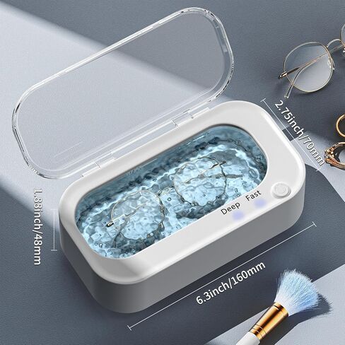 Ultrasonic Jewelry Cleaner: Highly Effective Dental and Glasses Cleaner, Deep-Clean Rings, Necklaces, Eyeglasses Jewelry Cleaner Ultrasonic Machine, 12 Oz Capacity with Stainless Steel Jewelry Cleaner in Saudi Arabia