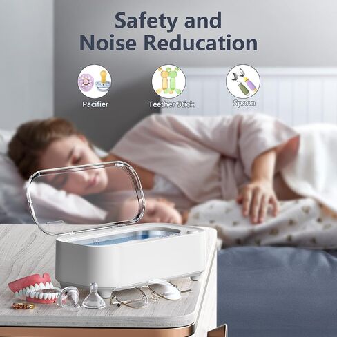 Ultrasonic Jewelry Cleaner: Highly Effective Dental and Glasses Cleaner, Deep-Clean Rings, Necklaces, Eyeglasses Jewelry Cleaner Ultrasonic Machine, 12 Oz Capacity with Stainless Steel Jewelry Cleaner in Saudi Arabia