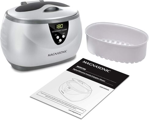 منظف ​​المجوهرات الاحترافي بالموجات فوق الصوتية من ماجناسونيك مع مؤقت رقمي وخزان من الفولاذ المقاوم للصدأ 20 زد للنظارات والخواتم والأقراط والعملات المعدنية والأدوات وأطقم الأسنان وأدوات النظافة (MGUC500) in Kuwait