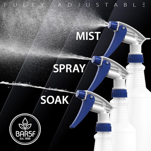 رشاشات بديلة Bar5F مكونة من قطعتين لزجاجات 16 أونصة أو 24 أونصة أو 32 أونصة، مقاومة للماء والمواد الكيميائية (عبوة من قطعتين، سلسلة T (أزرق)) in Kuwait