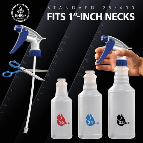 رشاشات بديلة Bar5F مكونة من قطعتين لزجاجات 16 أونصة أو 24 أونصة أو 32 أونصة، مقاومة للماء والمواد الكيميائية (عبوة من قطعتين، سلسلة T (أزرق)) in Kuwait