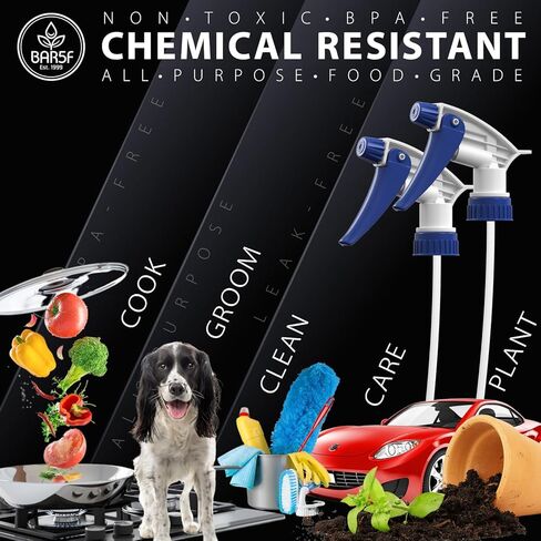 رشاشات بديلة Bar5F مكونة من قطعتين لزجاجات 16 أونصة أو 24 أونصة أو 32 أونصة، مقاومة للماء والمواد الكيميائية (عبوة من قطعتين، سلسلة T (أزرق)) in Kuwait