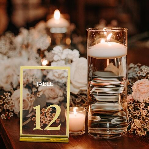 Blue Violet Wedding Table Numbers 1-25, Gold Mirror Acrylic Table Numbers with Stands, 4x6" Table Sign and Holder, Laser Cut 3D Overlay, Table Numbers for Reception in Saudi Arabia