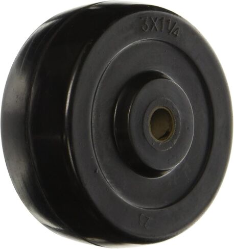 HRO-0312-06 عجلة مطاطية صلبة مقاس 3 × 1-1/4 بوصة مع محمل زيتي لمحور 3/8 بوصة، سعة 250 رطل in Kuwait