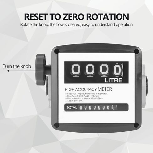 عداد ميكانيكي، 4 عدادات تدفق الوقود الرقمية 1 بوصة عالية الدقة مقياس تدفق زيت الغاز مع شاشة LCD رقمية لقياس الكيروسين والبنزين in Kuwait