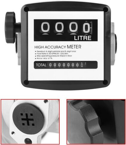 عداد ميكانيكي، 4 عدادات تدفق الوقود الرقمية 1 بوصة عالية الدقة مقياس تدفق زيت الغاز مع شاشة LCD رقمية لقياس الكيروسين والبنزين in Kuwait