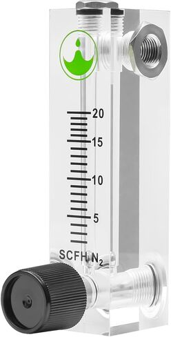 Watflow 2 "مقياس تدفق الغاز الجاف من الفولاذ المقاوم للصدأ 2-20 SCFH لغرفة 4-10، 1/8" خيط أنثى NPT. in Kuwait