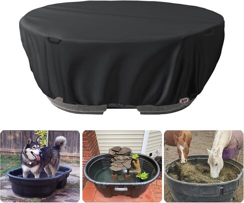 100 Gallon Oval Stock Tank Cover,Waterproof Dust Proof Anti-UV Ice Bath Cover,Keep Stock Tank Clean,Black in Saudi Arabia
