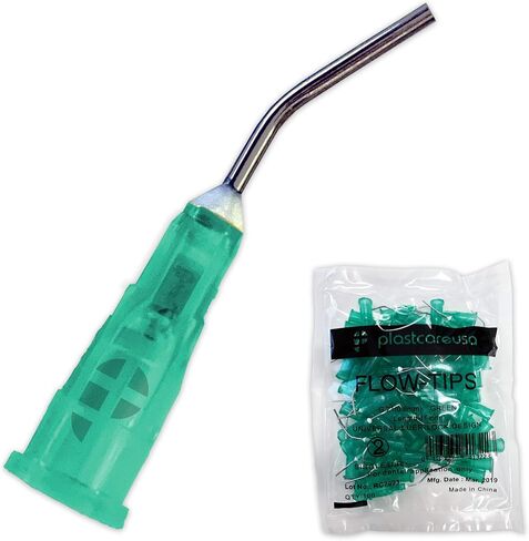 200 18 Gauge Pink Dental Pre Bent Flow Dispensing Needle Etch Tips, 2 Bags in Saudi Arabia