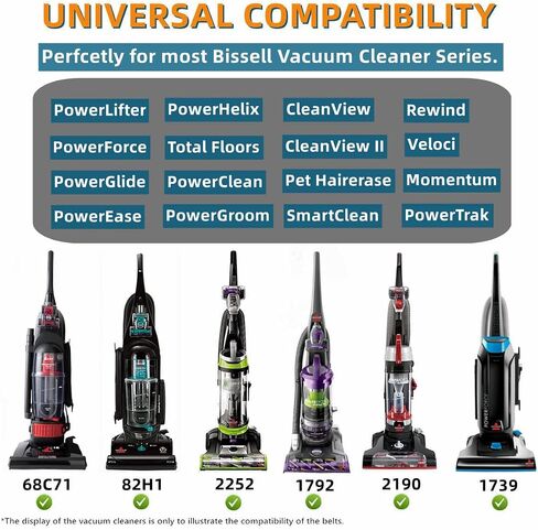 أحزمة بديلة لطراز بيسيل 7/9/10 P/N 3031120 PowerForce Helix Powerlifter Cleanview Swivel Rewind Pet مكنسة كهربائية، استبدال الأجزاء 2031093 32074 3031123 1604129 (عبوة من قطعتين) in Kuwait