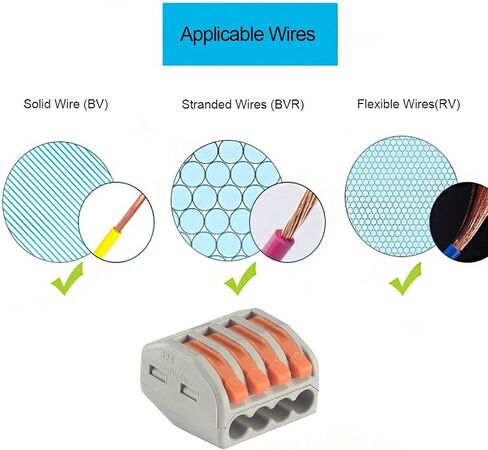 115 PCS Lever Wire Connectors Nuts Kit with Bases&Screws 28-12 AWG, Electrical Connectors 2/3/4/5 Conductor Combination, Compact Splicing Wire Connectors, Quick Disconnect Wire Splice Connectors in Saudi Arabia