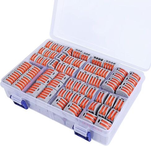 115 PCS Lever Wire Connectors Nuts Kit with Bases&Screws 28-12 AWG, Electrical Connectors 2/3/4/5 Conductor Combination, Compact Splicing Wire Connectors, Quick Disconnect Wire Splice Connectors in Saudi Arabia