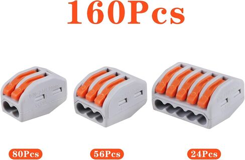 115 PCS Lever Wire Connectors Nuts Kit with Bases&Screws 28-12 AWG, Electrical Connectors 2/3/4/5 Conductor Combination, Compact Splicing Wire Connectors, Quick Disconnect Wire Splice Connectors in Saudi Arabia