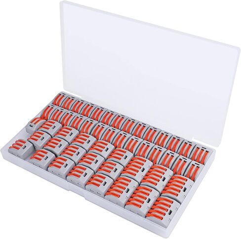 115 PCS Lever Wire Connectors Nuts Kit with Bases&Screws 28-12 AWG, Electrical Connectors 2/3/4/5 Conductor Combination, Compact Splicing Wire Connectors, Quick Disconnect Wire Splice Connectors in Saudi Arabia