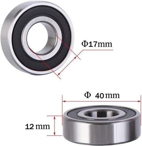 6203-RS Sealed Bearing - 17x40x12 - Lubricated - Chrome Steel (4 PCS) in Saudi Arabia