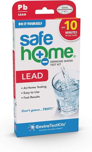 Safe Home® DIY Lead in Drinking Water Test Kit – at Home Testing for Lead in City Water or Well Water – Detection to 5ppb – 10 Minute Test – Single Pack in Kuwait