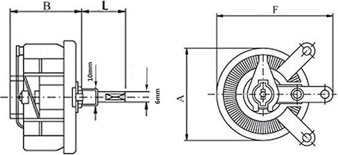 YXQ 25 واط 300 أوم المقاوم السيراميك ريوستات الكبح قابل للتعديل المقاومات Wirewound الجهد مع مقبض in Saudi Arabia
