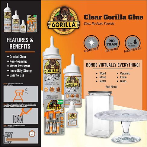 Gorilla Clear Glue, 1.75 ounce Bottle, Clear (Pack of 1) in Saudi Arabia