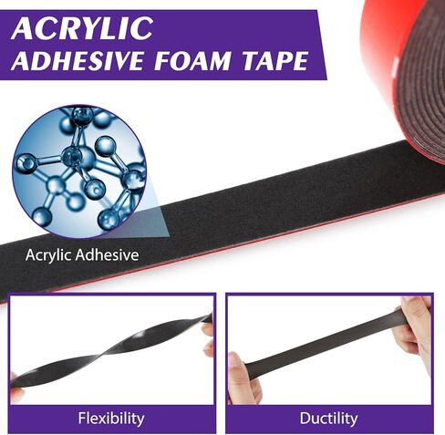 EMITEVER Double Sided Tape, Heavy Duty Foam Tape, 15Ft x 0.6In Two Sided Mounting Tape, 2 Sided Tape for Automotive, Home, Office Decor in Saudi Arabia