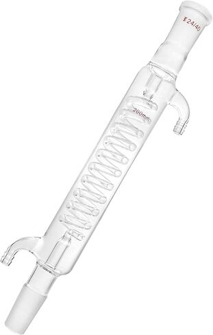 QWORK Jacket 200mm Glass Condenser with 24/40 Joint for Laboratory in Kuwait