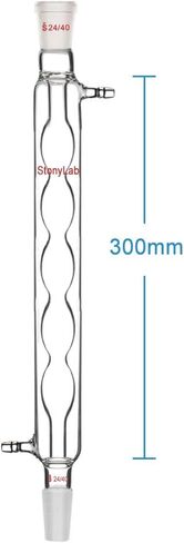 StonyLab Borosilicate Glass Allihn Condenser with 24/40 Joint 300mm Jacket Length Lab Glass Condenser in Saudi Arabia