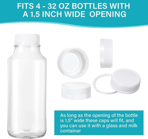 50 Pcs Plastic Bottle Caps 38 mm for Empty Juice Bottles, Tamper Seal Lids Container Lids Bottle Caps for Crafts DIY, 4, 8,12, 16, and 32 oz Container (Black) in Saudi Arabia