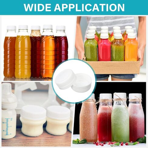 50 Pcs Plastic Bottle Caps 38 mm for Empty Juice Bottles, Tamper Seal Lids Container Lids Bottle Caps for Crafts DIY, 4, 8,12, 16, and 32 oz Container (Black) in Saudi Arabia
