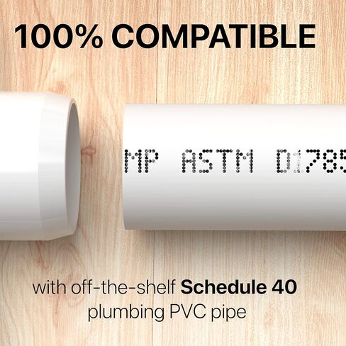 FORMUFIT 1-1/2 بوصة 4 اتجاهات من مادة PVC الملائمة للأثاث باللون الأبيض، صنع في الولايات المتحدة الأمريكية، مقاوم للأشعة فوق البنفسجية، مقاوم للصدمات، قطر المقبس الفعلي 1.900 بوصة، (4 عبوات) - F1124WT-WH-4 in Saudi Arabia