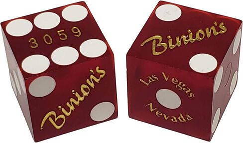 19mm Craps Dice Pair Matching Serial Numbers - Authentic Las Vegas Casino Table-Played Dice (Caesar's Palace (Red Polished)) in Saudi Arabia
