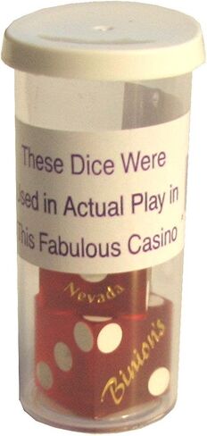 19mm Craps Dice Pair Matching Serial Numbers - Authentic Las Vegas Casino Table-Played Dice (Caesar's Palace (Red Polished)) in Saudi Arabia