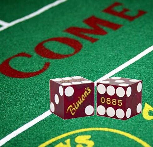 19mm Craps Dice Pair Matching Serial Numbers - Authentic Las Vegas Casino Table-Played Dice (Caesar's Palace (Red Polished)) in Saudi Arabia