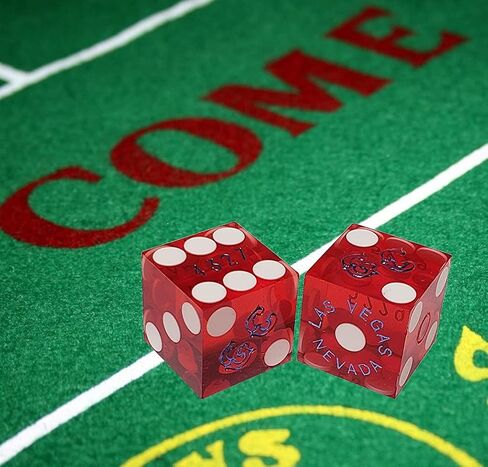 19mm Craps Dice Pair Matching Serial Numbers - Authentic Las Vegas Casino Table-Played Dice (Caesar's Palace (Red Polished)) in Saudi Arabia